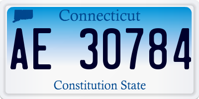 CT license plate AE30784