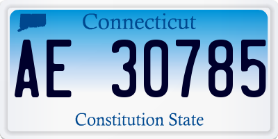 CT license plate AE30785