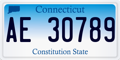CT license plate AE30789