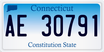 CT license plate AE30791