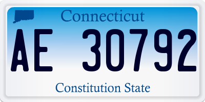 CT license plate AE30792