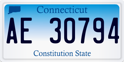 CT license plate AE30794