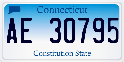 CT license plate AE30795