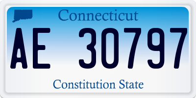 CT license plate AE30797
