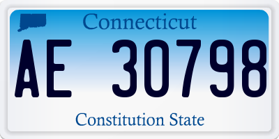 CT license plate AE30798