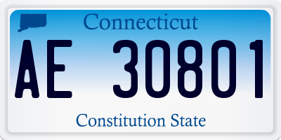 CT license plate AE30801