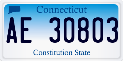 CT license plate AE30803