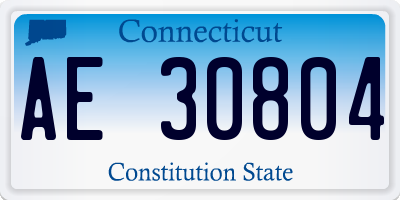 CT license plate AE30804