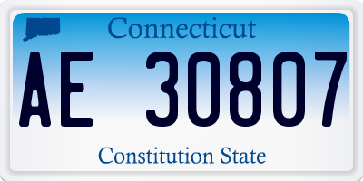 CT license plate AE30807