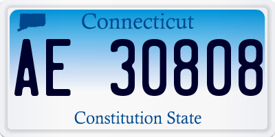 CT license plate AE30808