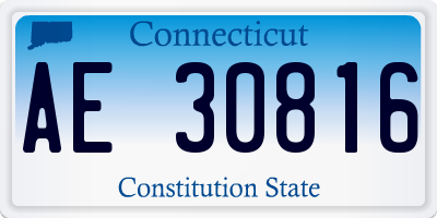 CT license plate AE30816