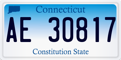 CT license plate AE30817