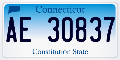 CT license plate AE30837