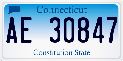 CT license plate AE30847