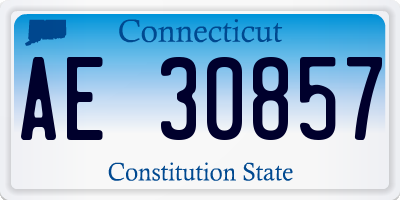 CT license plate AE30857