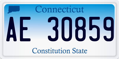 CT license plate AE30859