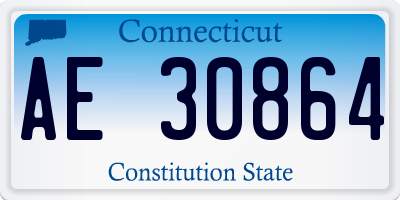 CT license plate AE30864