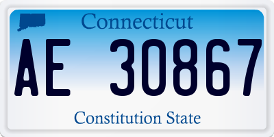 CT license plate AE30867