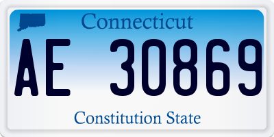 CT license plate AE30869