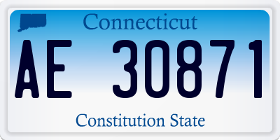CT license plate AE30871