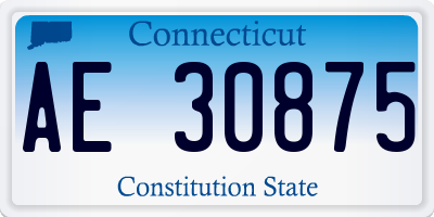 CT license plate AE30875