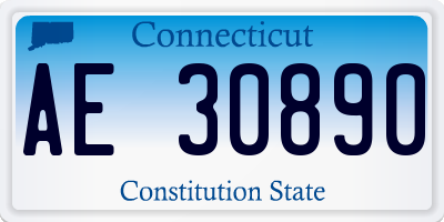 CT license plate AE30890