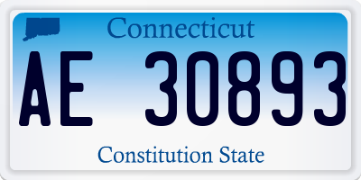 CT license plate AE30893