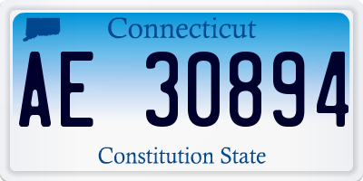CT license plate AE30894