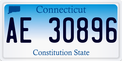 CT license plate AE30896