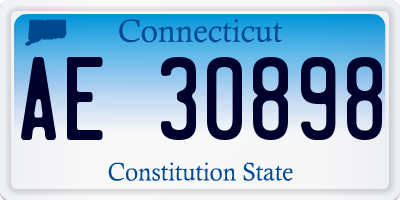 CT license plate AE30898