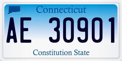 CT license plate AE30901