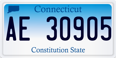CT license plate AE30905