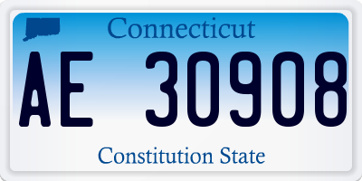 CT license plate AE30908