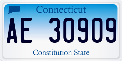 CT license plate AE30909