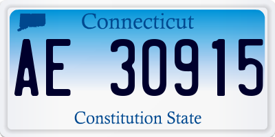 CT license plate AE30915