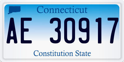 CT license plate AE30917