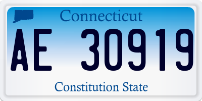 CT license plate AE30919