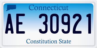CT license plate AE30921