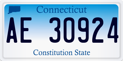 CT license plate AE30924