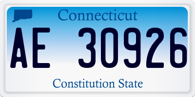 CT license plate AE30926