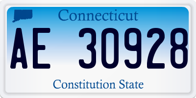 CT license plate AE30928
