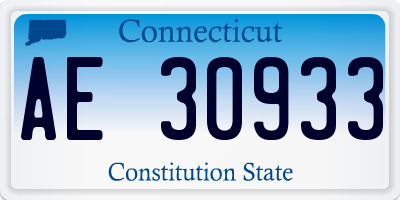 CT license plate AE30933