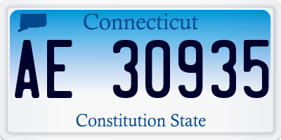 CT license plate AE30935