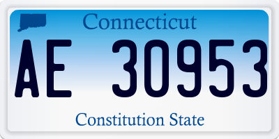 CT license plate AE30953