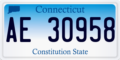 CT license plate AE30958