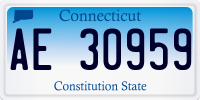 CT license plate AE30959