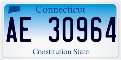 CT license plate AE30964
