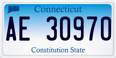 CT license plate AE30970
