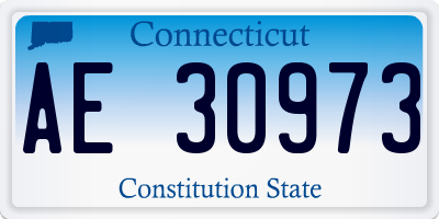 CT license plate AE30973