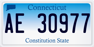 CT license plate AE30977